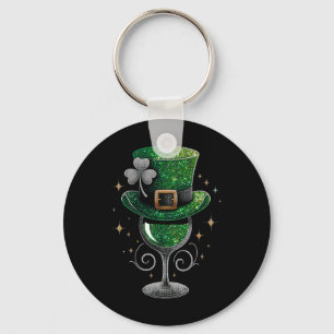 Chaveiro Shamrock Wine Gles Bebendo Dia de São Patrício Iri
