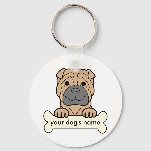 Chaveiro Shar-Pei Personalizado (Frente)