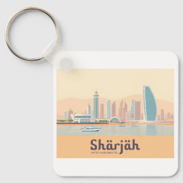Chaveiro Sharjah Emirados Árabes Unidos Viagem Pastel