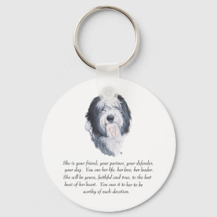 Chaveiro Sheepdog Keepsakes, antigo inglês