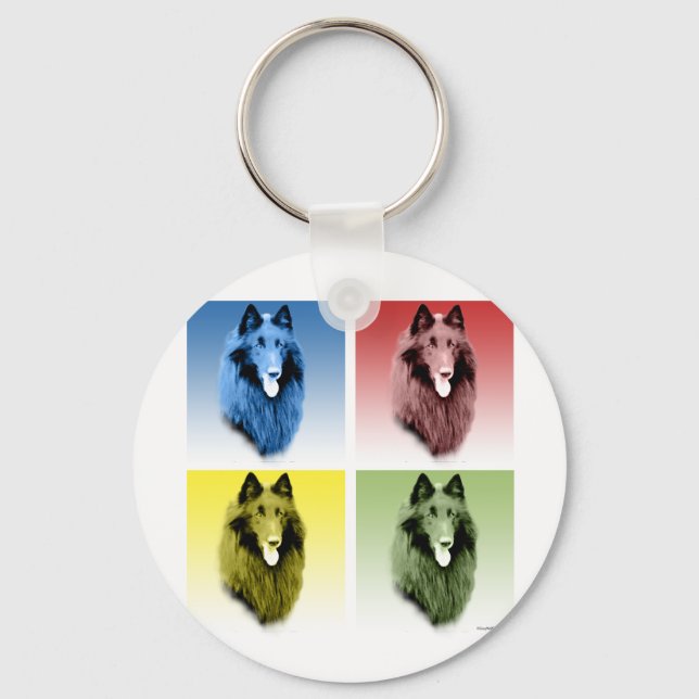 Chaveiro Sheepdog Pop Art belga (Frente)