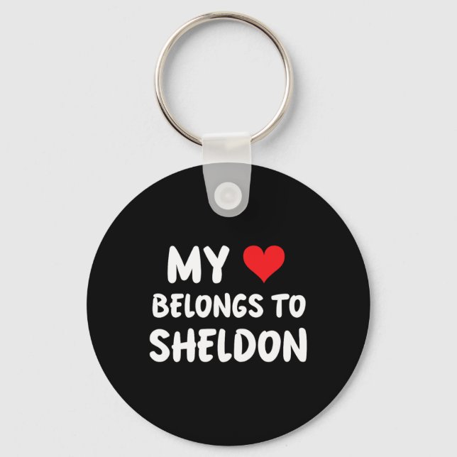 Chaveiro Sheldon - Meu Coração Pertence a Sheldon - Amor  (Frente)