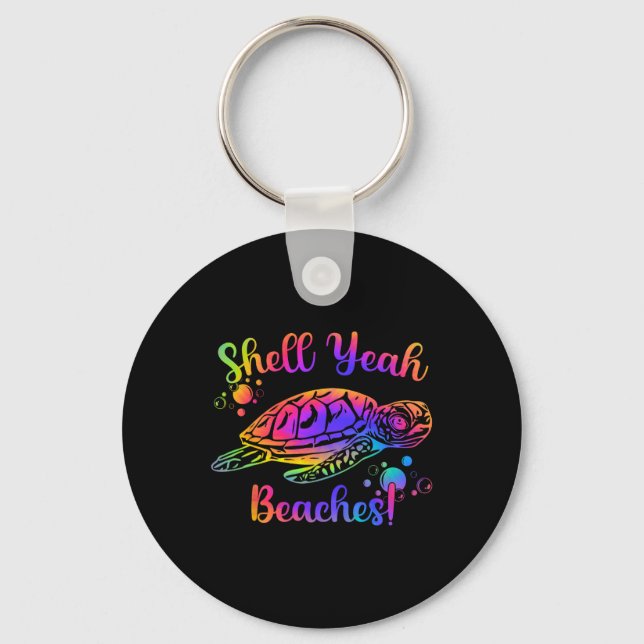 Chaveiro Shell Sim Beaches Tie Dye Turtle Shell Sim 2 (Frente)