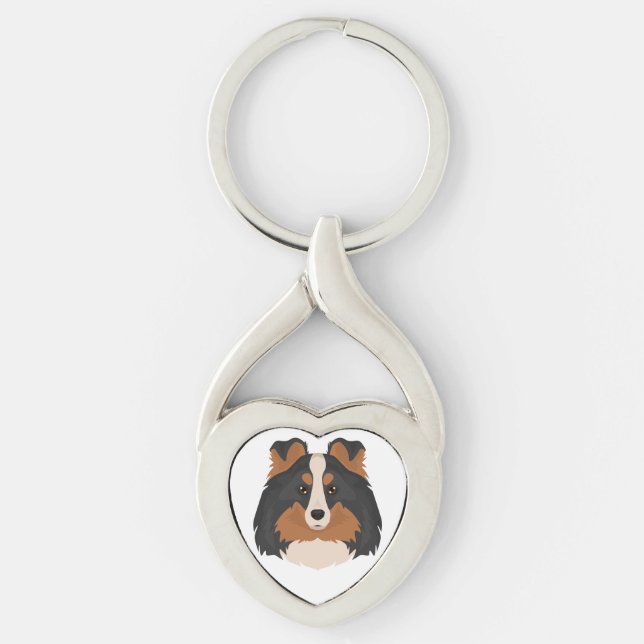 Chaveiro Sheltie, Shetland Sheepdog mix (Frente)