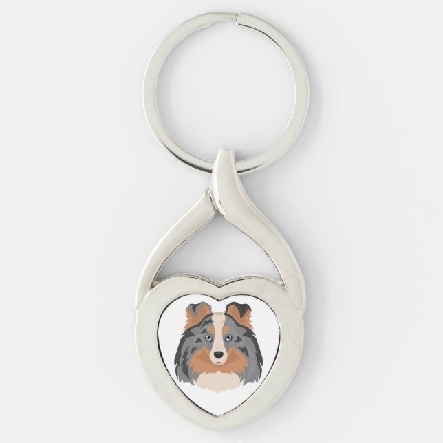 Chaveiro Sheltie, Shetland Sheepdog mix (Frente)