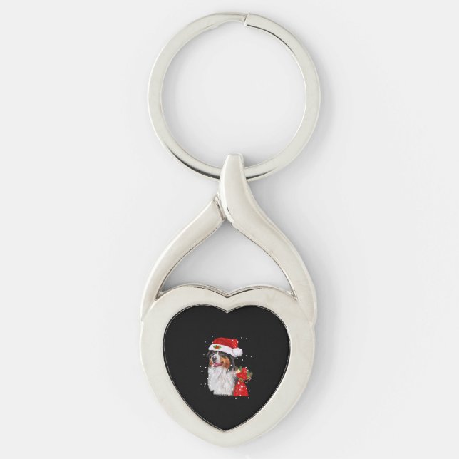 Chaveiro Shepherd Dog Santa Hat, Natal (Frente)