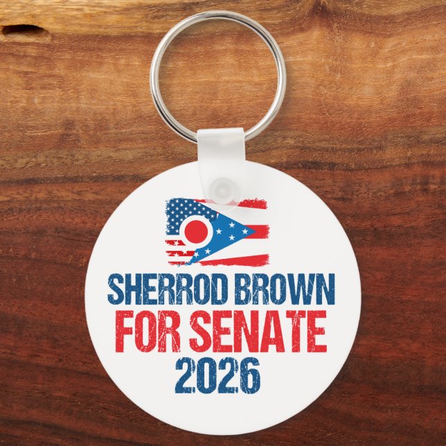 Chaveiro Sherrod Brown para Senado Eleição 2026 Bandeira de (Frente)