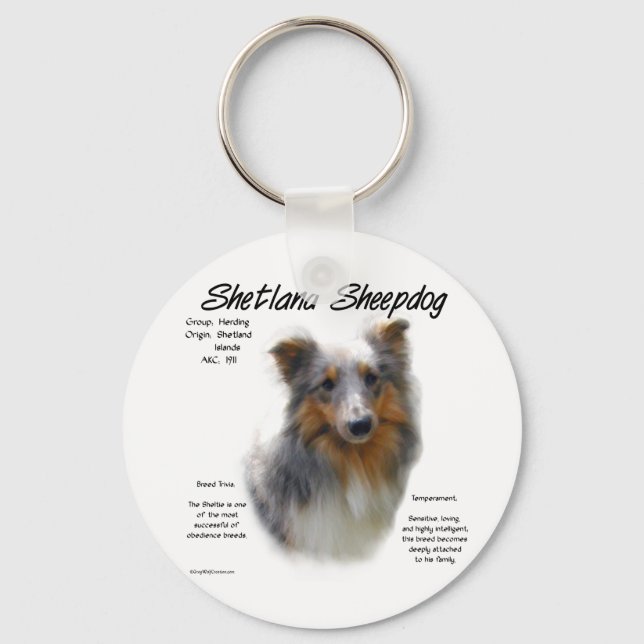 Chaveiro Shetland Sheepdog History Design (Frente)