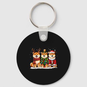 Chaveiro Shiba Inu Natal Retro Papai Noel Rena Cão Amante