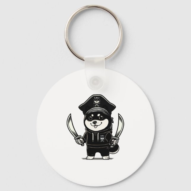 Chaveiro Shiba Inu Pirata (Frente)