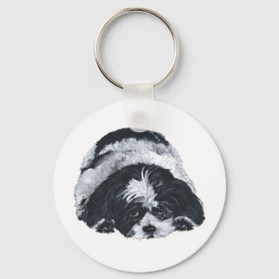 Chaveiro Shih Tzu Black & White