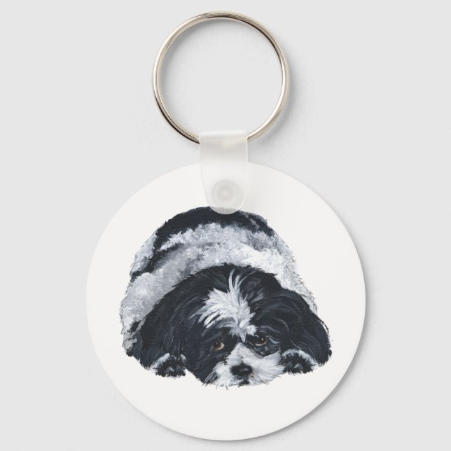 Chaveiro Shih Tzu Black & White (Frente)
