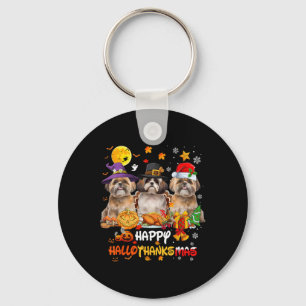 Chaveiro Shih Tzu Dog Feliz Halloween Feliz de Ação de Graç