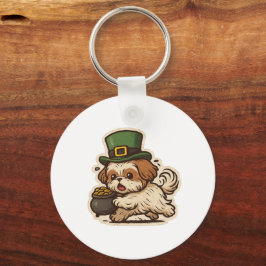 Chaveiro Shih Tzu engraçado no Dia de São Patrício