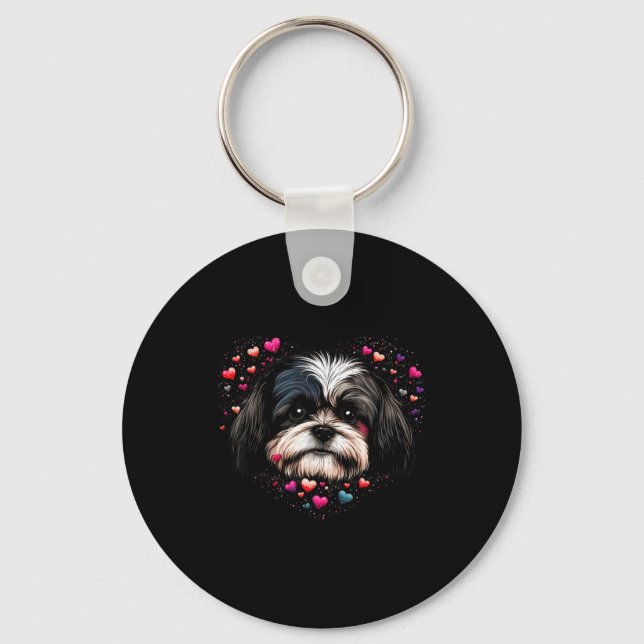 Chaveiro Shih Tzu Love Heart For Valentines Day On Shih Tzu (Frente)