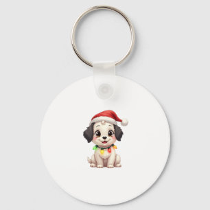 Chaveiro Shih Tzu Papai Noel Árvore de Natal Luzes Xmas Amo