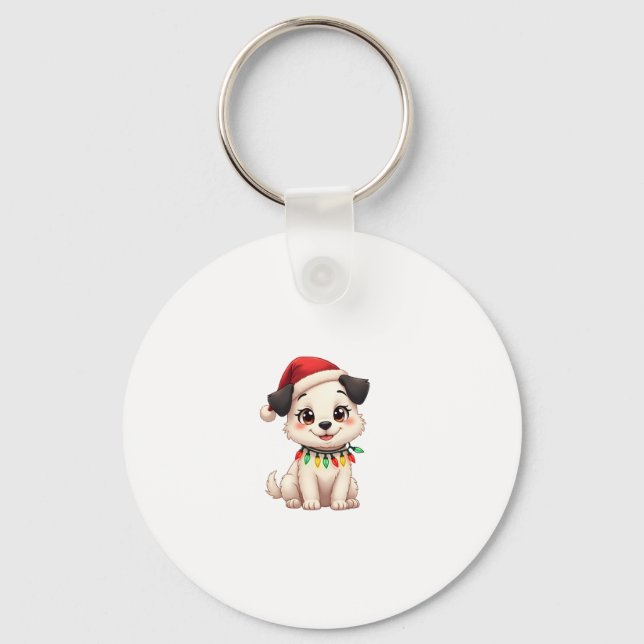 Chaveiro Shih Tzu Santa Christmas Tree Lights Xmas Dog Love (Frente)