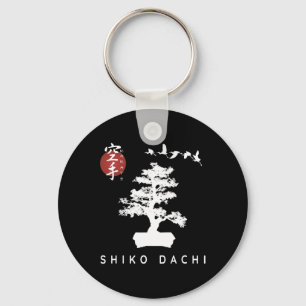 Chaveiro Shiko Dachi Karate Beginner Bonsai Kanji Calligrap