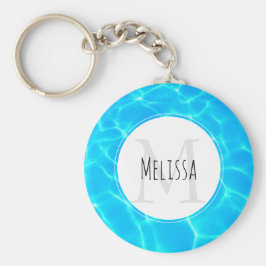 Chaveiro Shimmering Blue Piscina Water Refletions Foto