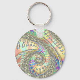 Chaveiro Shiny Colorful Spiral Fractal Digital Abstract Art