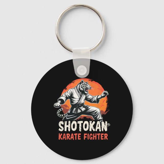 Chaveiro Shotokan Karate Fighter Martial Arts Tiger Funny K (Frente)
