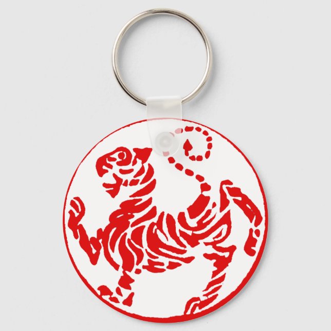 Chaveiro Shotokan Red Rising Sun Tiger Japanese Karate (Frente)