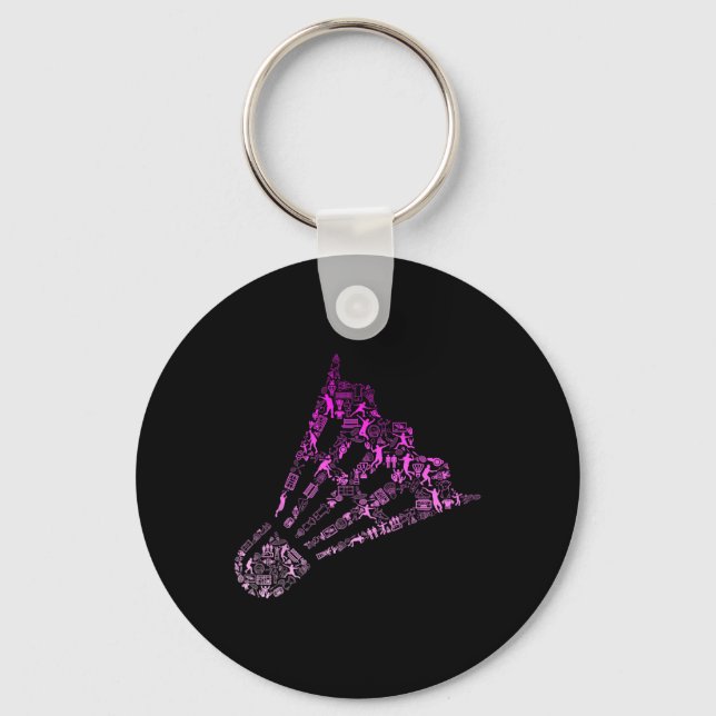 Chaveiro Shuttle Badminton Player Shirt Womens Badminton (Frente)