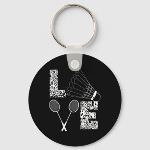 Chaveiro Shuttle Love Badminton Lover Racquet Smashs