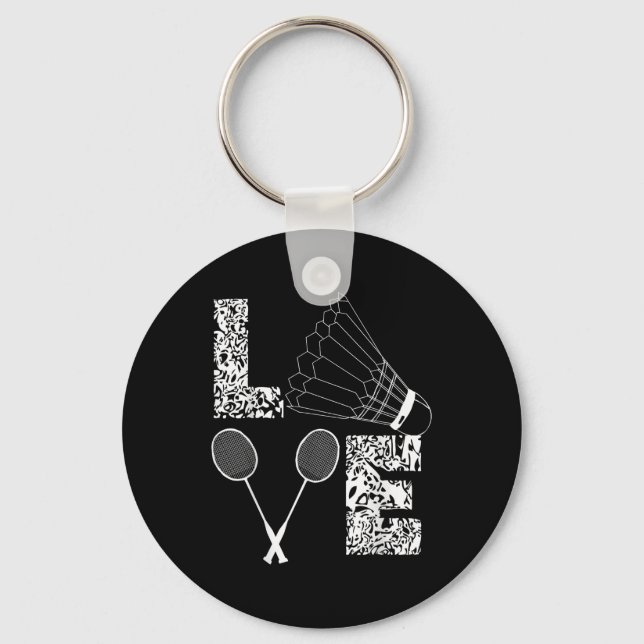 Chaveiro Shuttle Love Badminton Lover Racquet Smashs (Frente)