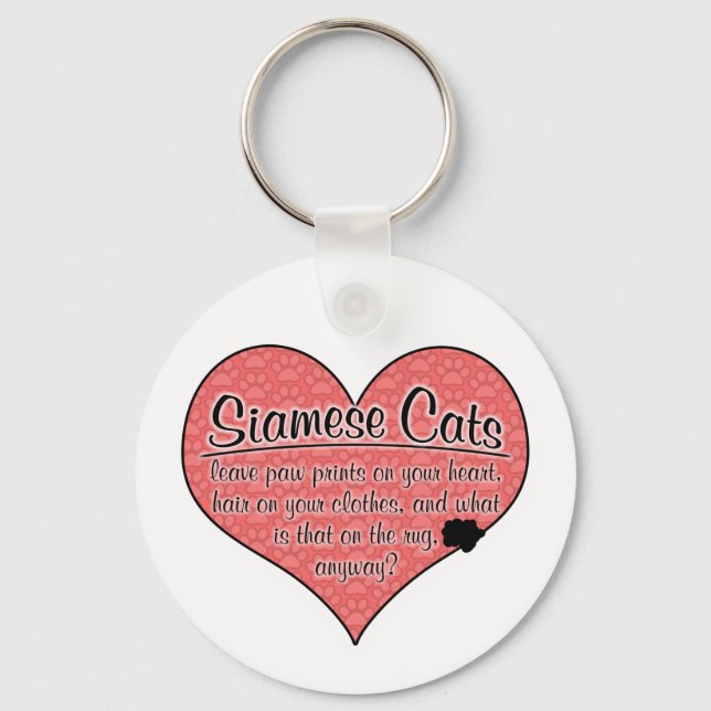 Chaveiro Siamês Paw Imprime Humor Gato (Frente)
