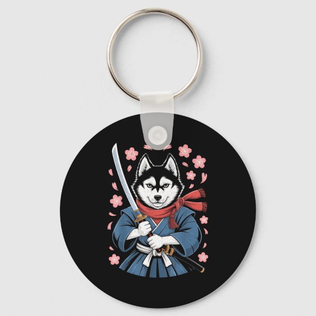 Chaveiro Siberian Husky Dad Cute Japanese Anime Stuff Samur (Frente)