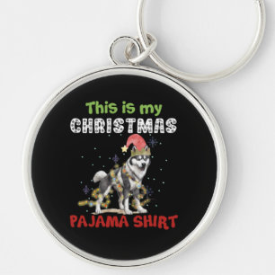 Chaveiro Siberian Husky Este É O Meu Natal Pajama Xmas