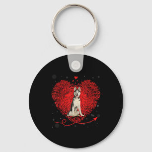 Chaveiro Siberian Husky Heart Love Presente de Namorados