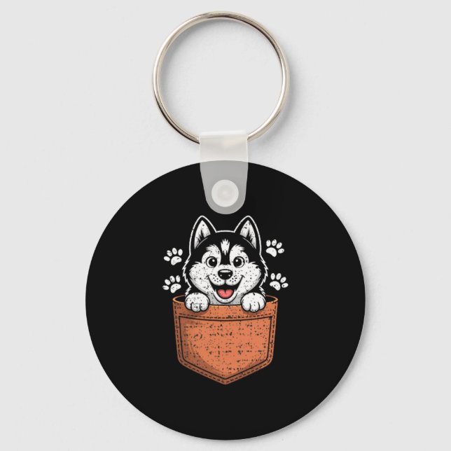 Chaveiro Siberian Husky In Your Front Cket  (Frente)