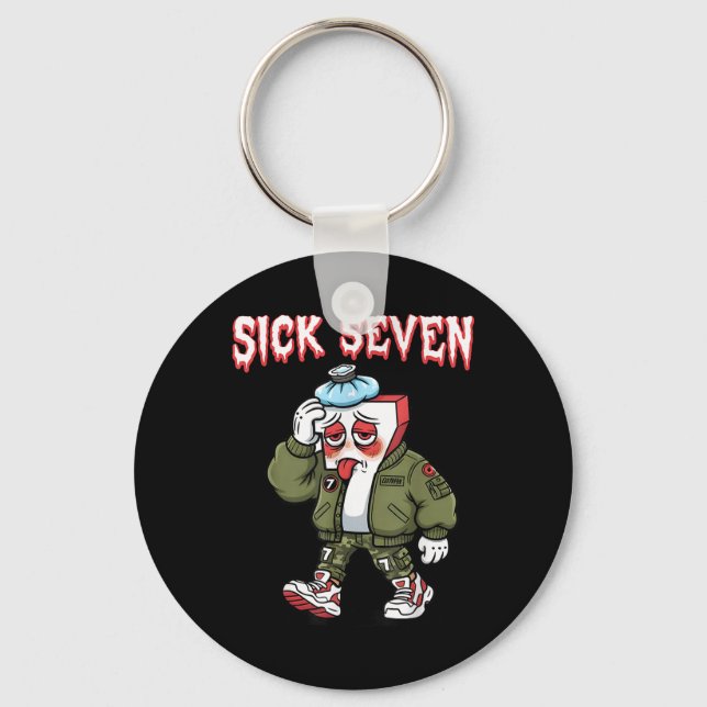 Chaveiro Sick Seven 67 Meme Divertido Gíria Gen Alpha Brain (Frente)
