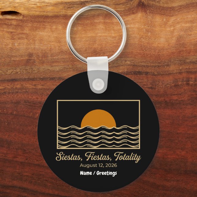 Chaveiro Siestas Fiestas Totality Spain Solar Eclipse 2026  (Frente)