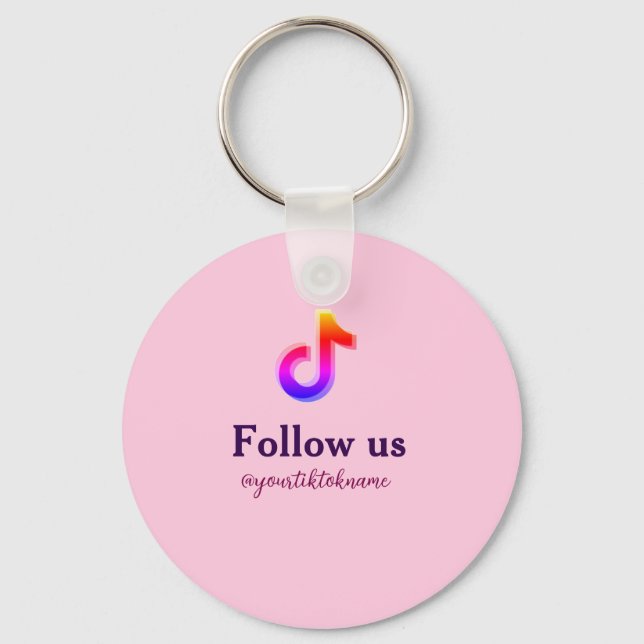 Chaveiro siga-nos tiktok username social media add texto QR (Frente)