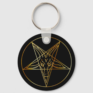 Chaveiro Sigil dourado de Baphomet