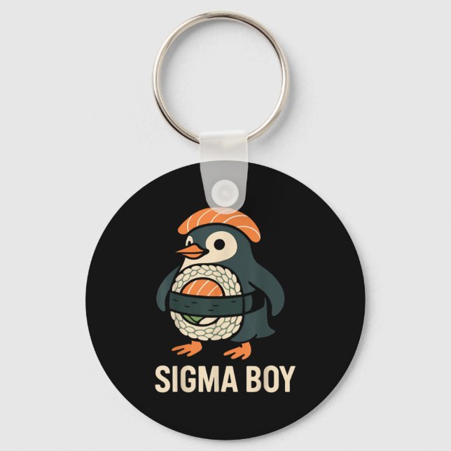 Chaveiro Sigma Boy Italiano Brainrot Engraçado Meme Penguin (Frente)