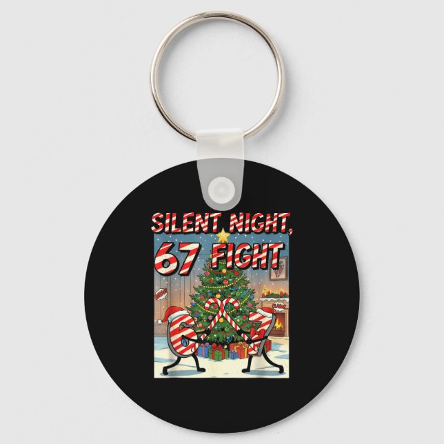 Chaveiro Silent Night 67 Fight Christmas Cartoon Tee  (Frente)
