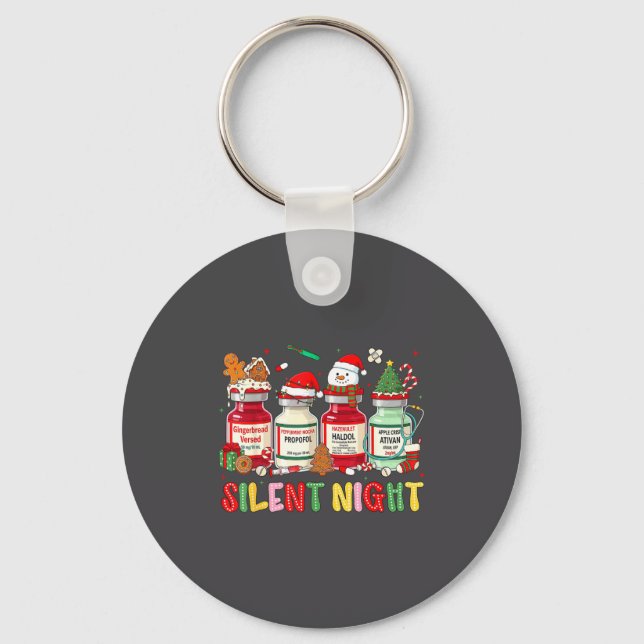 Chaveiro Silent Night Funny Nurse Christmas Design  (Frente)
