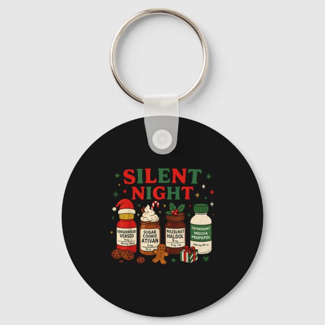Chaveiro Silent Night Profol Icu Nurse Funny Christmas Medi (Frente)