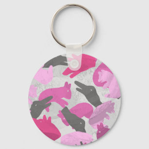 Chaveiro Silhouette Animal Camouflage - Rosa