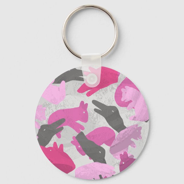 Chaveiro Silhouette Animal Camouflage - Rosa (Frente)