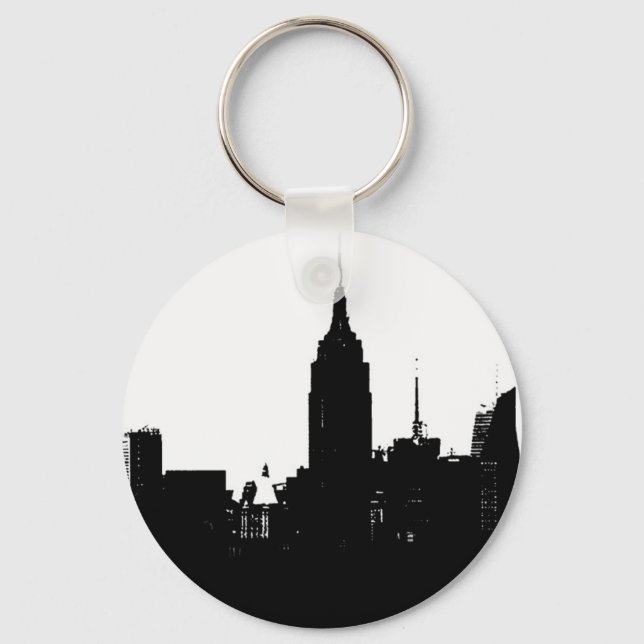 Chaveiro Silhouette Black White New York (Frente)