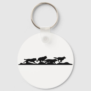 Chaveiro Silhouette Black Wolf Wild Correndo Com A Embalage