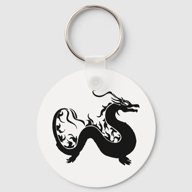 Chaveiro Silhouette do Dragão Asiático (Frente)
