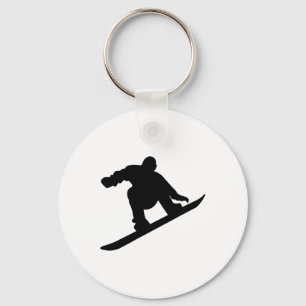 Chaveiro Silhouette Enquanto Snowboard Em Uma Férias De Esq