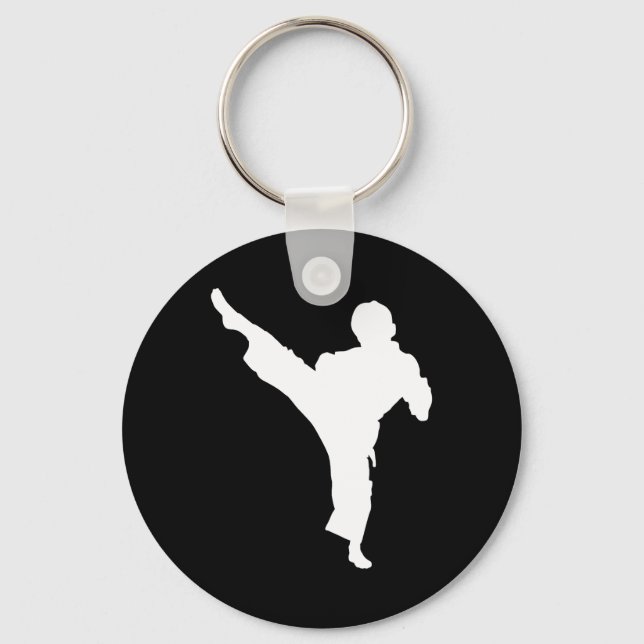 Chaveiro Silhouette Karate Fighter Shotokan Martial Arts Ta (Frente)