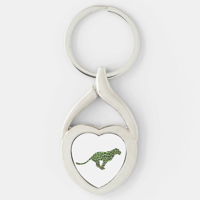 Chaveiro Silhouette Leopard Black and Green (Frente)